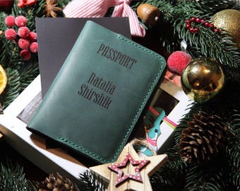 Leather Passport Cover, Passport Holder, Personalized Passport Cover
