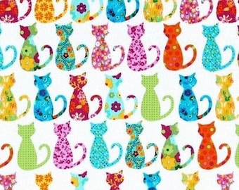 Patchwork calico Miller cats fabric