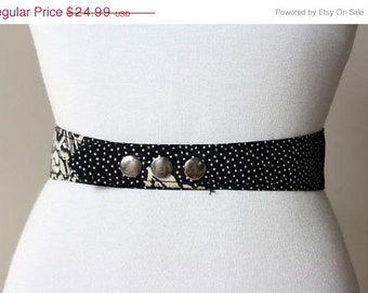 ON SALE Vtg 70s/80s Avant Garde Cotton Belt Snaps L