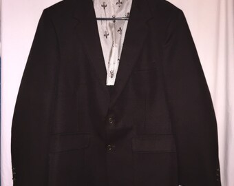 Vintage 1970's JC Penneys Men's Dark Brown Suit Jacket Blazer sportscoat