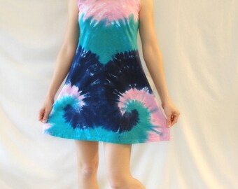 Tie-Dye Cotton Short Tank Dress
