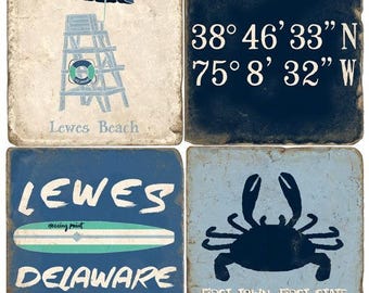 Lewes (2) Italian Marble Coasters (set of 4)