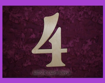 Unfinished Wood Number 4 Wooden Numbers 6 Inch Tall