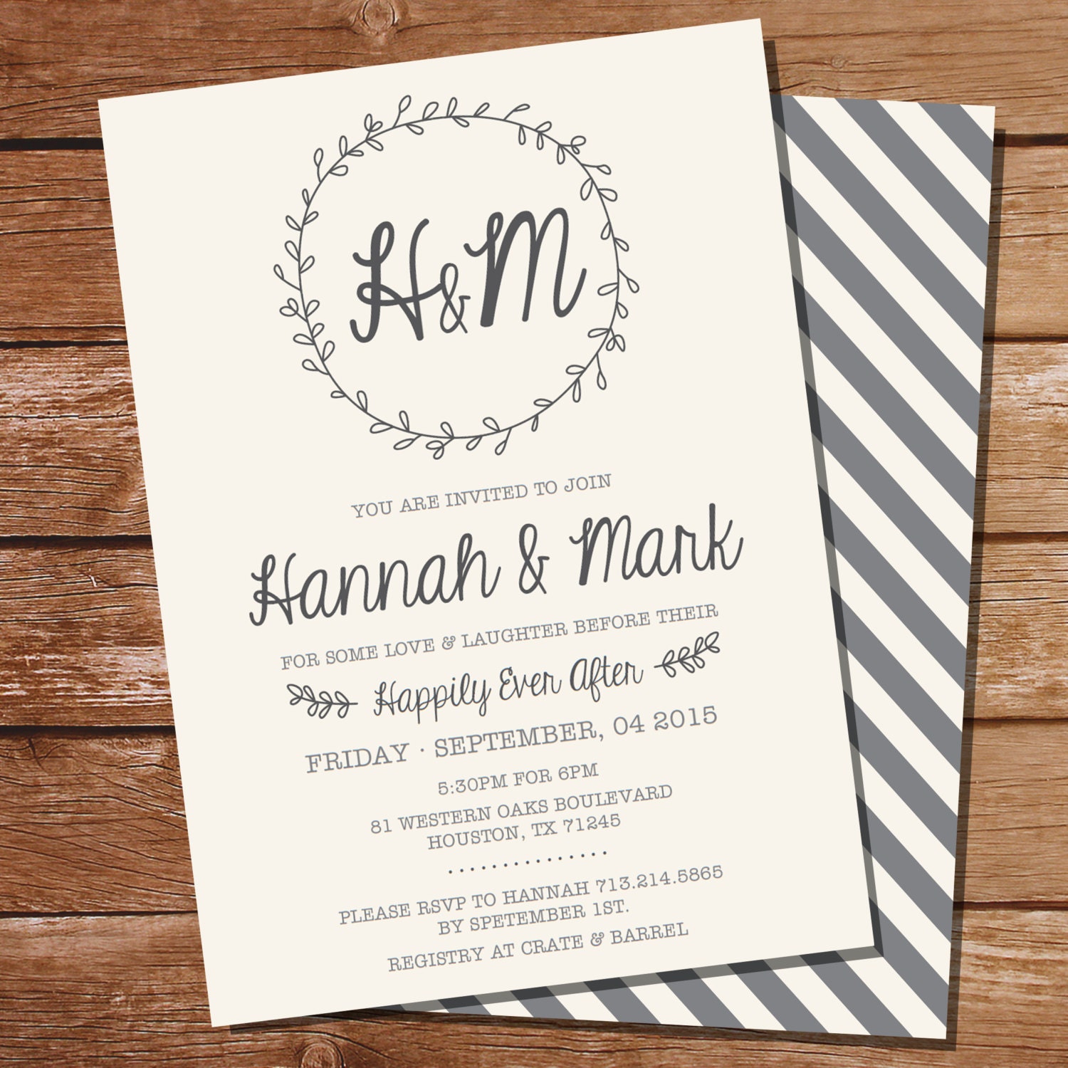 wreath rehearsal dinner invitation couples shower invitation dinner invitations