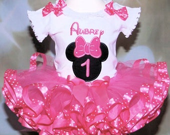 1st birthday girl outfit, Minnie Mouse 1st Birthday Tutu Outfit, 1st birthday cake smash set, 1st birthday tutu , baby 1st birthday outfit,