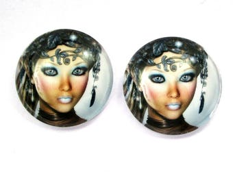 2 x 25 mm - Fairy - fairy cabochons