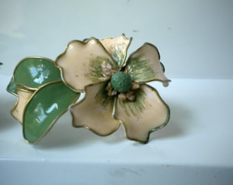 Vintage Floral Clip Ons Earrings
