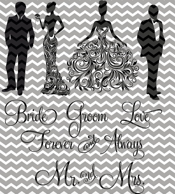 Download Wedding SVG Bride SVG Groom SVG Wedding Words Bride and