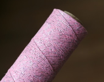 Pink and Silver Bakers Twine / Baker's Twine/ 100 Yard Spool / 4 Ply