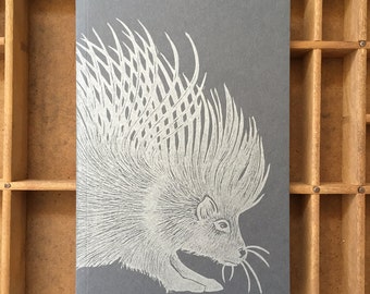 letterpress porcupine notebook