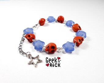 Skull bracelet Calaveral - Mexican - sugar skull - dia los muertos - day of the dead
