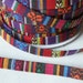 Ethnic style woven trim - MULTICOLOUR, TWO yards of flat folded fabric tape, 10mm ethnic trim for jewelry, craft, jewelry supplies - 2 yds.