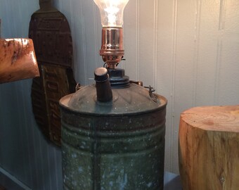Repurposed Vintage Kerosene Can into a lamp