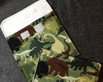 Camo Dinosaurs Reusable Sandwich Bag, Reusable Snack Bags