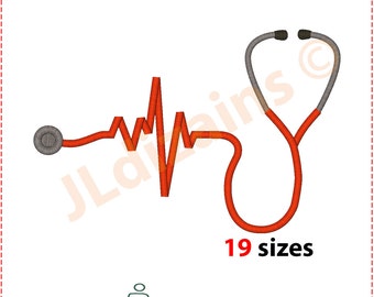 Stethoscope Embroidery Design. Embroidery stethoscope. Nurse embroidery. Embroidery designs stethoscope. Machine embroidery design.
