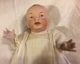Antique German all bisque baby doll