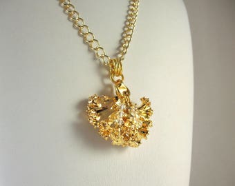 Gold Preserved Kale Leaf Necklace
