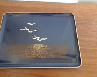 Vintage Otagiri Seagull Lacquerware, Home Decor, Vintage Lacquerware Tray