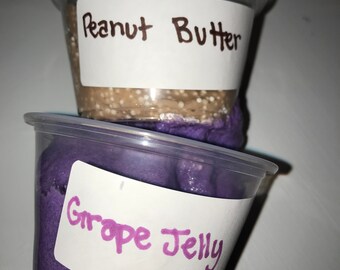 duo: chunky peanut butter and grape jelly