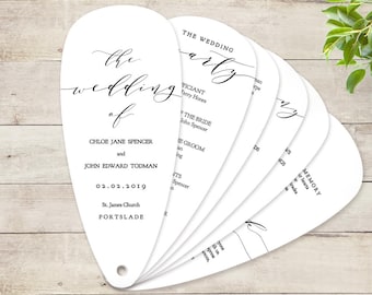 Fan Wedding Program Petal Fan program printable instant download template "Wedding" Edit in WORD or PAGES