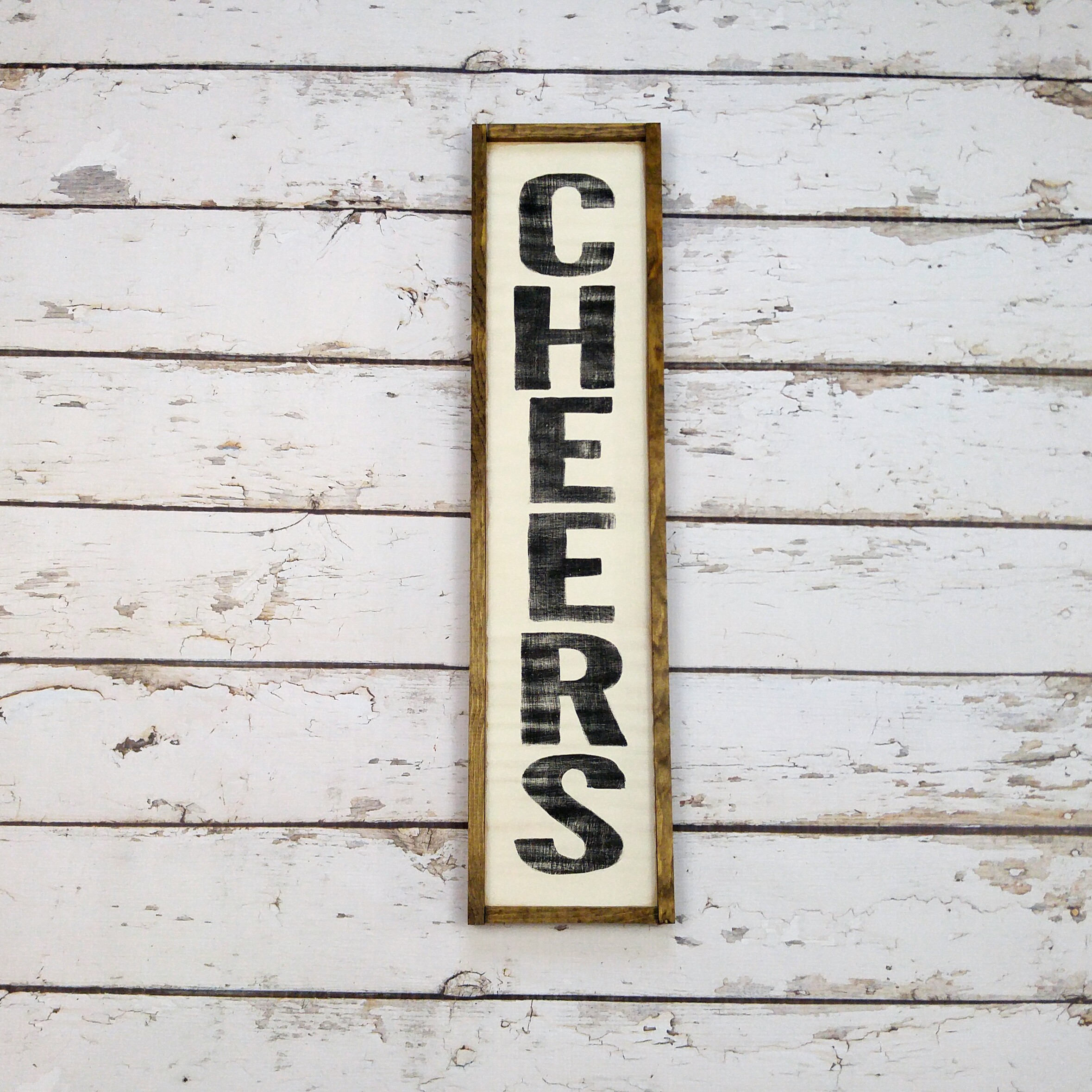 Cheers Sign Bar Sign Farmhouse Decor Wood Cheers Sign
