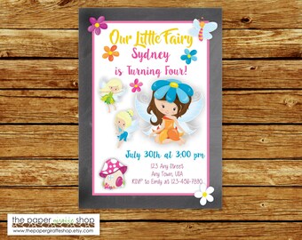 Fairy Chalkboard Invitation | Fairy Birthday Invitation | Fairy Party Invite | Fairy Birthday Party | Little Fairy Party