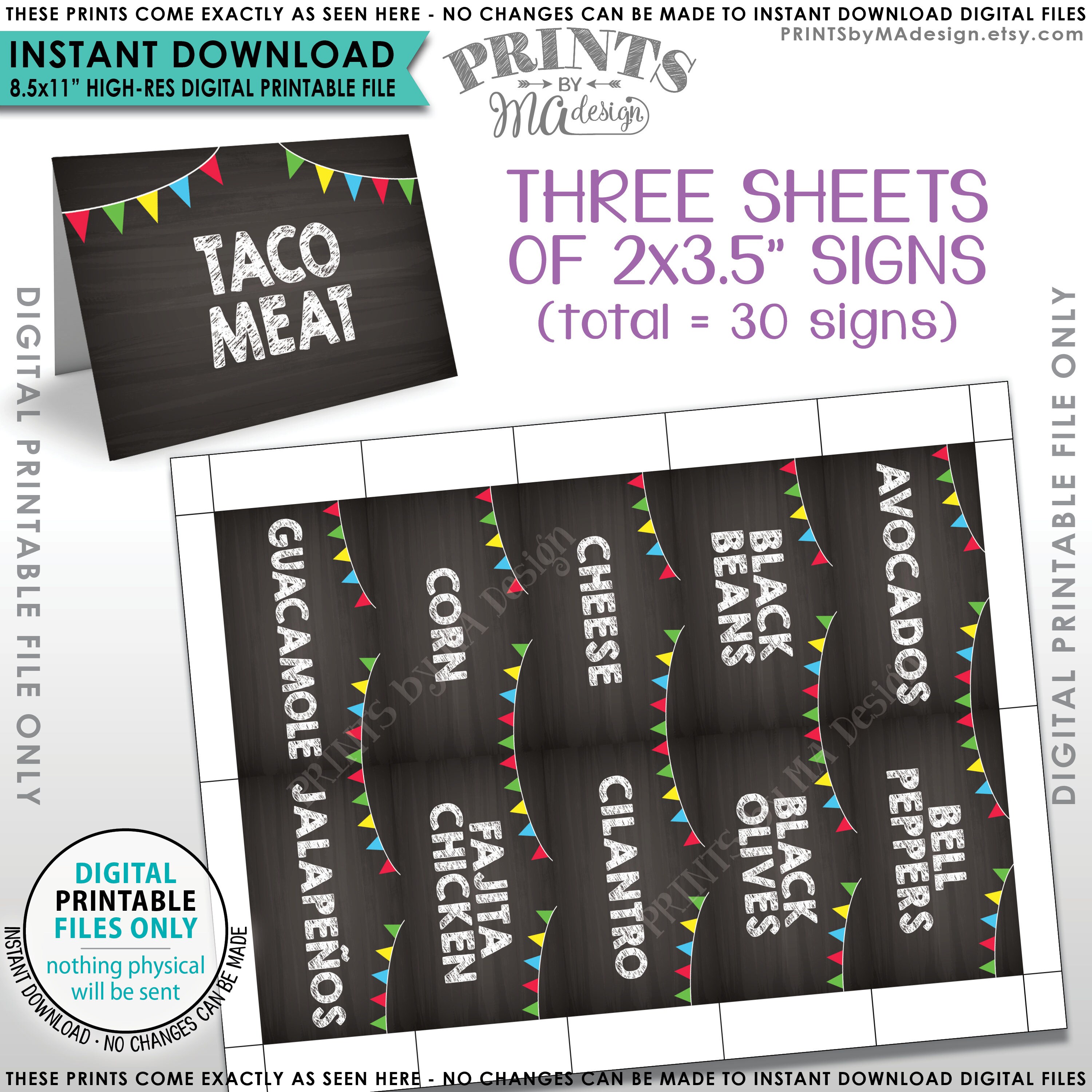 taco bar checklist