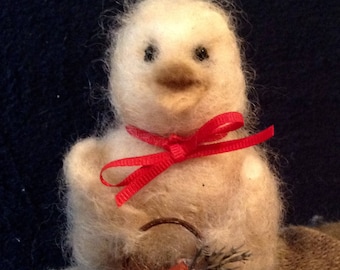 Wool, Needle Felted Easter Chick