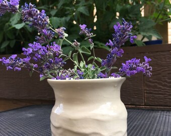 Cream & Textured Pottery Vase