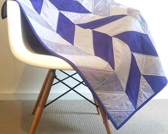 Modern Baby Quilt. Baby Girl Chevron Quilt. Baby Blanket
