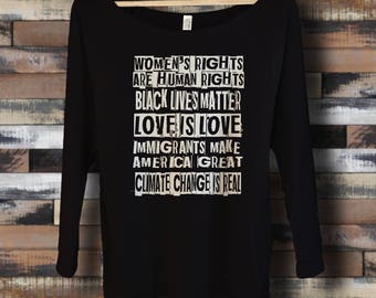 Feminist Shirt, Women's March, Love is Love, Climate Change is Real, Black Lives Matter, Climate Change Shirt, No Hate, Anti Trump Shirt