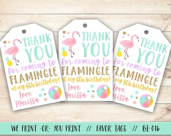 Flamingo Favor Tag, Flamingo Birthday Favor Tag, Flamingo Party Favor, Flamingle Birthday Favor Tag, Summer Party Favor Tag, Summer Birthday