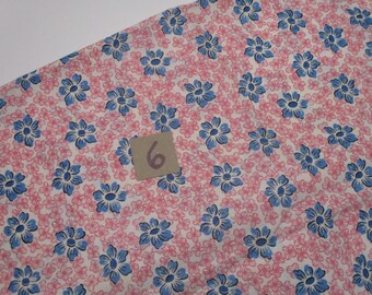 Vintage Floral Feedsack Fabric-Pink