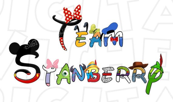 ANY NAME or Phrase in Disney character text font Digital Iron