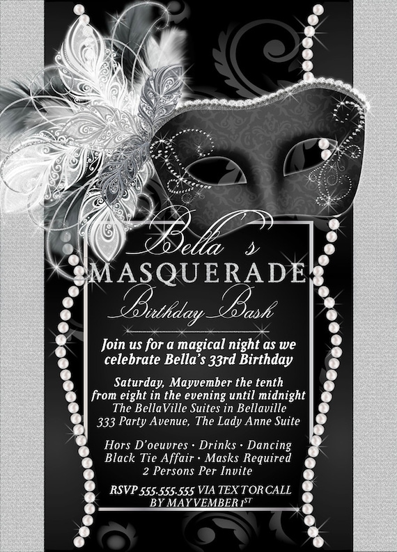 Masquerade Mask Party Invitations 9