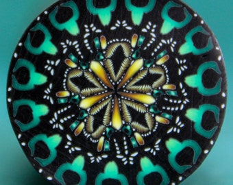 MEDIUM Polymer Clay Kaleidoscope Cane -'Midnight in Paradise' (34D)