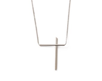 Tubular Collection - Necklace - sterling silver contemporary jewelry abstract urban geometric minimal lines simple clean cross tube