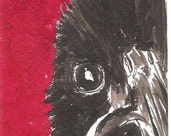 Young Crow original ACEO painting