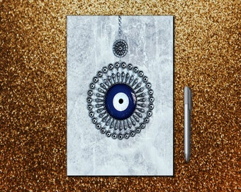 Evil Eye Guardian Protection Journal, Notebook, Sketchbook, Diary, or Log - Small and Large