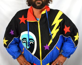 RARE Vintage 80s WOW Moon Lightning Ski Winter Puffy Jacket Coat - Gallery