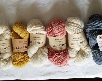 Biotayarns plant dyed yarn - Cormo wool plant dyed and natural colored - worsted weight - 200 yards - 4 oz.