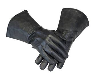Medieval Renaissance Gauntlet leather cosplay gloves long arm cuff
