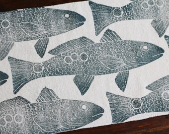 bath rug, bath mat REDFISH fish cotton chenille rug