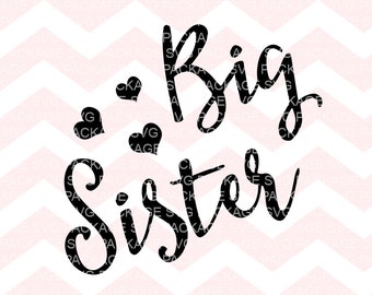 Download Big Sister SVG File Little Sister DIY Shirt Siblings Cutting