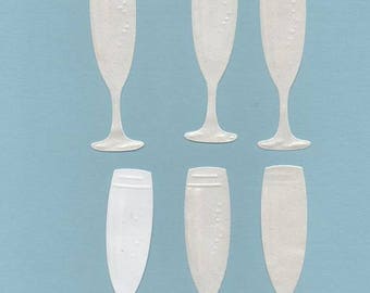 181 - Set of 6 cuts brand place champage flutes