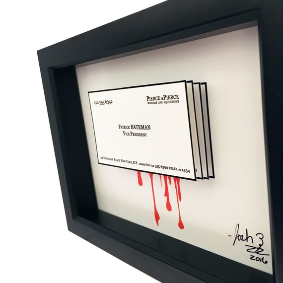 American Psycho Patrick Bateman Business Card 3D Art