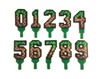 Minecraft Inspired Birthday Cake Age Numbers