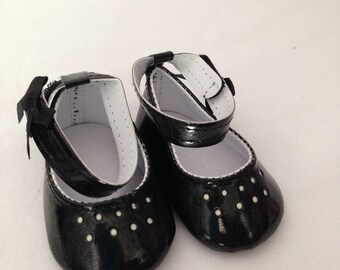 Shoes to fit 18 inch Doll, Black Dress Shoes for 18 inch American Girl Doll