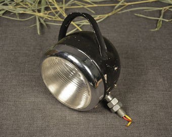 Vintage motorcycle headlight - Black bulgarian beacon - Truck headlight - Hunting a headlamp providing car - Fight headlight - Vintage lamp