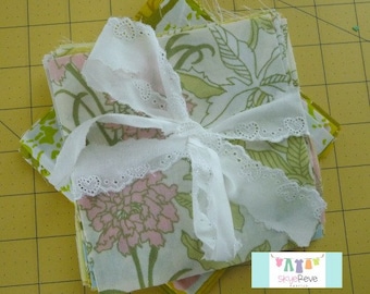 Large Pastel Floral Vintage Sheet Charm Pack, 12 Charms